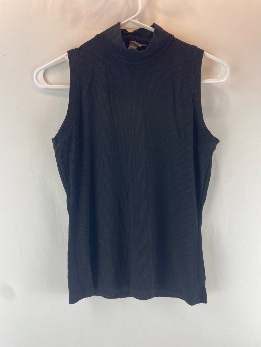Banana Republic Black Ribbed Mock Neck Tank, XS